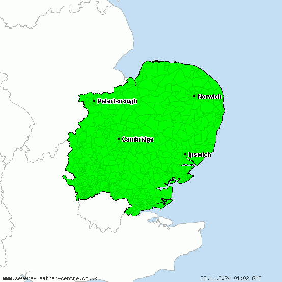 Osten Englands - Warnungen vor Starkschneefall