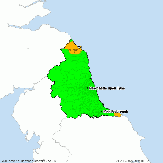 North East England - All warnings