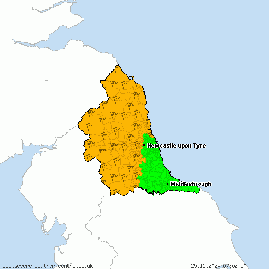 Nordostengland - Warnungen vor Sturm/Orkan