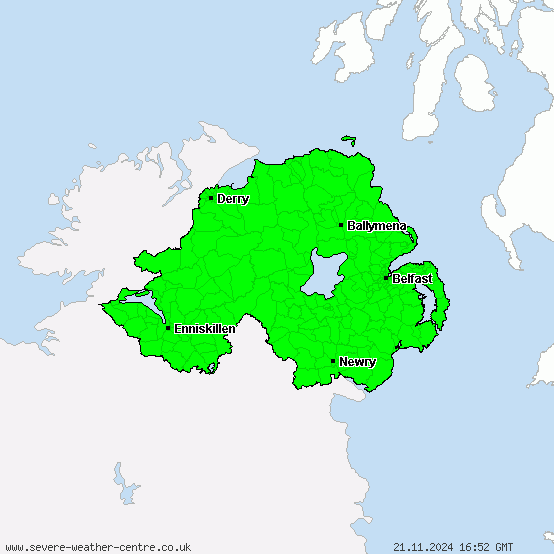 Northern Ireland - Warnings for heavy snow