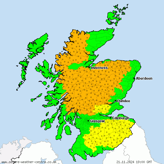 Scotland - Warnings for heavy snow