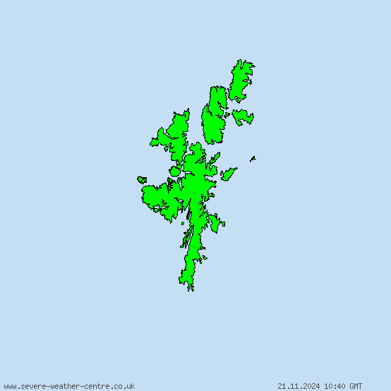 Shetland Islands - Warnings for thunderstorms