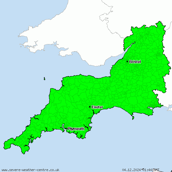 Südwestengland - Warnungen vor Starkregen