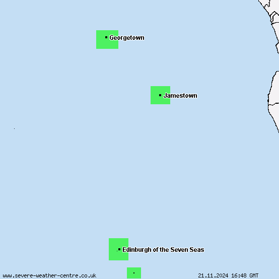 Ascension, Saint Helena, Tristan da Cunha, Gough Island - Warnings for freezing rain