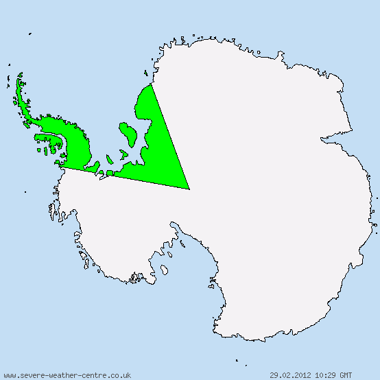 Antarctic - Warnings for heavy rain