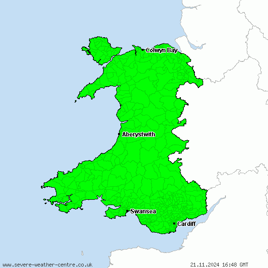 Wales - Warnings for freezing rain