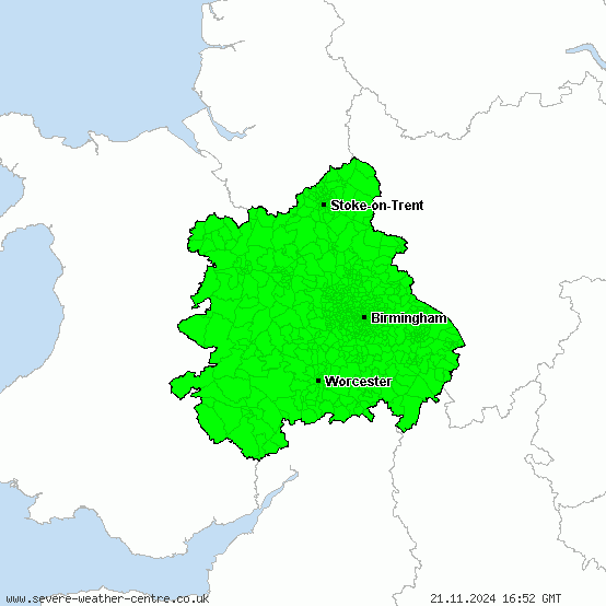 West Midlands - Warnings for heavy snow