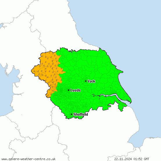 Yorkshire and the Humber - Warnungen vor Starkregen